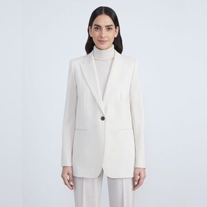 Lafayette 148 New York Ivory Blazer wool blend career jacket business party